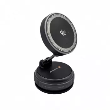 Evelatus Qi2 25W Magnetic Wireless Car Charger with AutoSpring Coiled USB-C Cable 1.2m Black