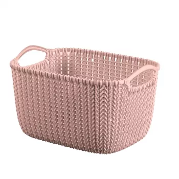 Curver Knit S Rectangular Storage Basket 8L Pink