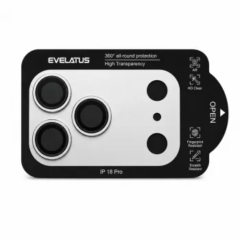 Evelatus Apple iPhone 18 Pro Full Body Camera Lens Protection Premium Silver