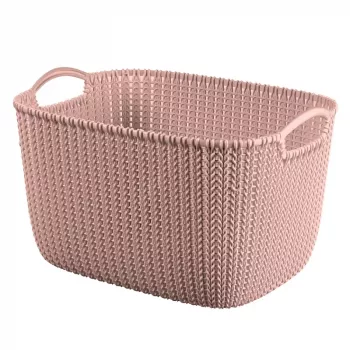 Curver Knit L Rectangular Storage Basket 19L 40x30x23 cm Pink