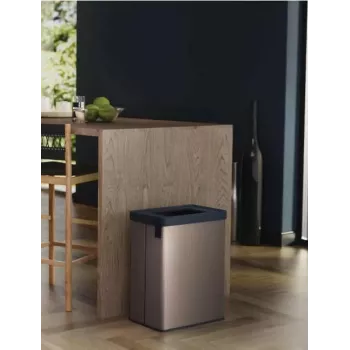 KETER Verto Recycle 54L Rectangular Metallized Waste Bin, Pearl Grey