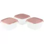CURVER Fresh&Go Square Food Container Set 3x1.2L Pink