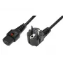 IEC LOCK Angled Schuko to Straight IEC C13 Locking Power Cable 1.5m Black 10A 250V