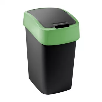CURVER Flip Bin 9L Black/Green Trash Can