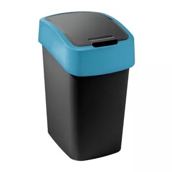 CURVER Flip Bin 9L Waste Bin Black with Blue Lid