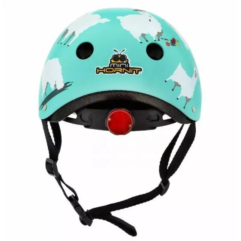 Hornit Llama Children's Cycling Helmet, Medium 53-58cm, White/Multi, LED Light LLM921