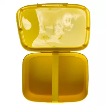 CURVER Snap Box Rectangular Food Storage Container with Divider 1.8L Yellow Kawaii
