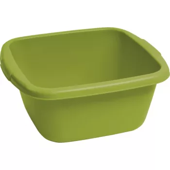 CURVER Square Bowl 14L Green - BPA-Free Polypropylene Mixing & Serving Bowl, Dishwasher Safe