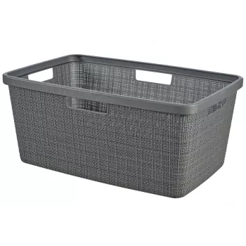 CURVER Laundry Basket Jute 46L 59x39x26cm Dark Grey