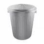 KEEEPER Mats 50L Maxi Waste Container, Silver, Push Flap, Powder-Coated Steel, Ø50x55cm
