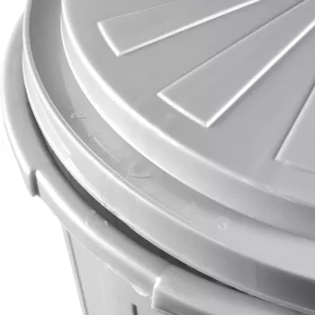 KEEEPER Mats 50L Maxi Waste Container, Silver, Push Flap, Powder-Coated Steel, Ø50x55cm