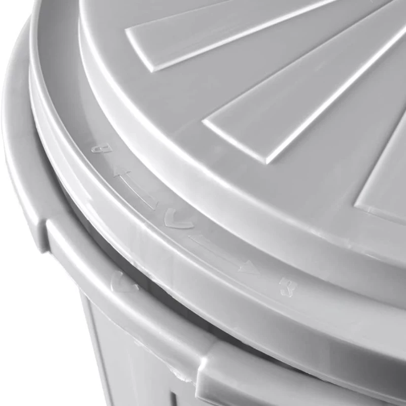 KEEEPER Mats 50L Maxi Waste Container, Silver, Push Flap, Powder-Coated Steel, Ø50x55cm