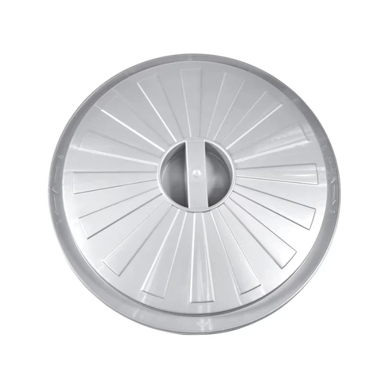 KEEEPER Mats 50L Maxi Waste Container, Silver, Push Flap, Powder-Coated Steel, Ø50x55cm