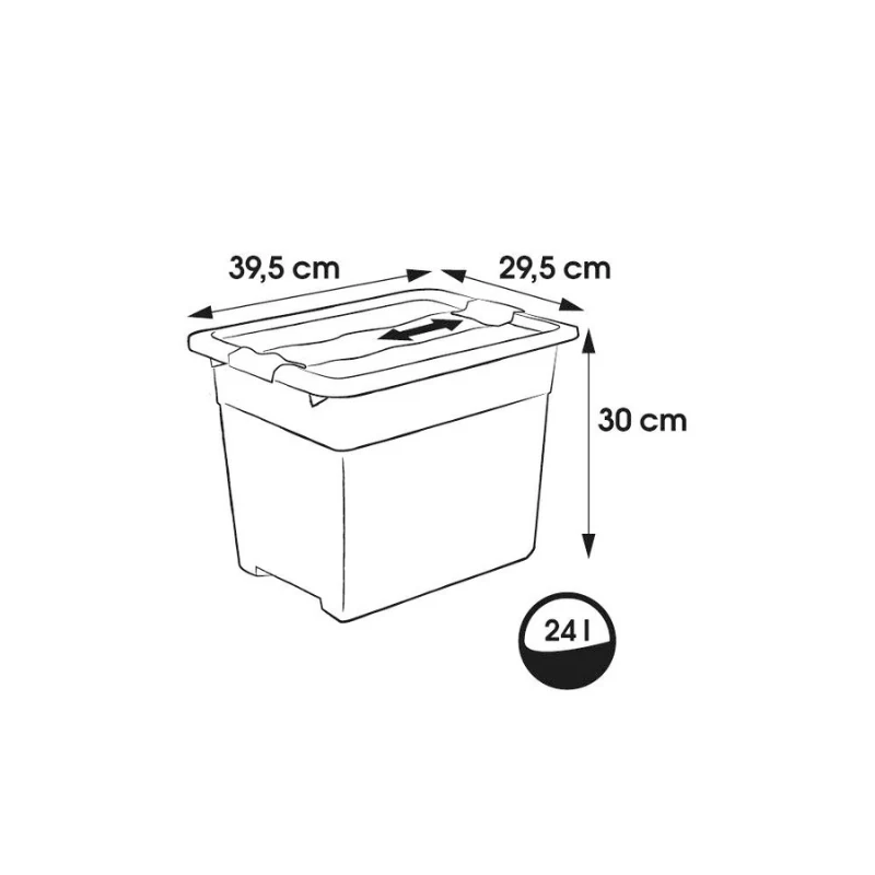 keeeper Crystalbox Cornelia Storage Box with Lid, 24 L, Transparent, 39.5 x 29.5 x 30 cm