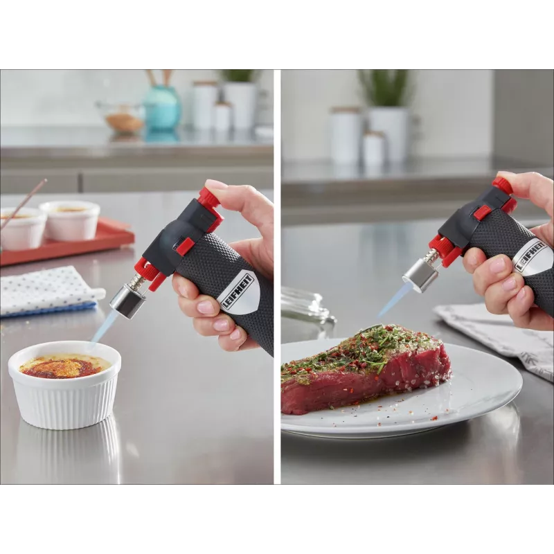 LEIFHEIT Burner Butane Gas Torch with Piezo Ignition and Child Safety Lock