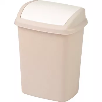 CURVER Dominik 10L Swing Lid Waste Bin, Beige, 20x25x36cm