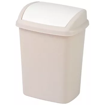CURVER Dominik 25L Rectangular Waste Bin, Beige, Polypropylene, Lift-off Lid