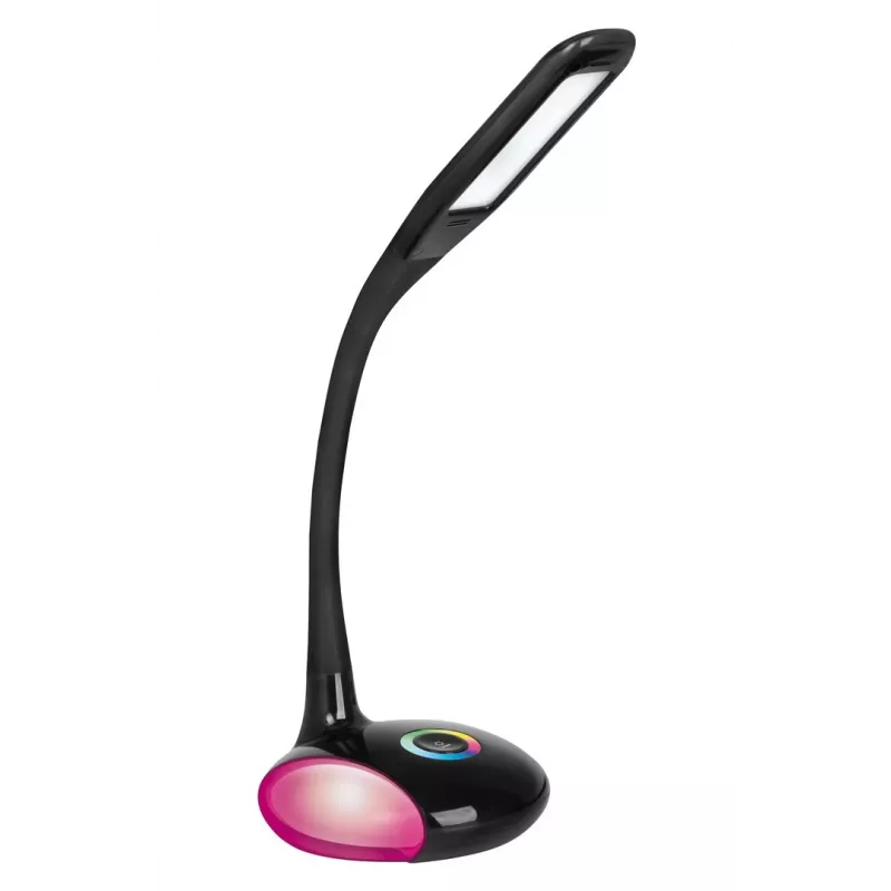 Activejet AJE-VENUS RGB Black LED Desk Lamp with RGB Base, 7W Main Light, 3W RGB Base, 400lm, 3000K/4500K/6000K, Touch Control, Flexible Arm