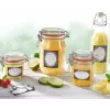 LEIFHEIT Jar Decoration Sticker Set Black & White, 24 Self-Adhesive Labels for Preserving, Spice & Storage Jars