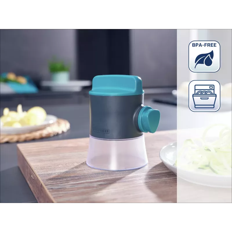 LEIFHEIT Hand-held Spiral Cutter Vegetable Spiralizer Manual 2 Cutting Options White/Green