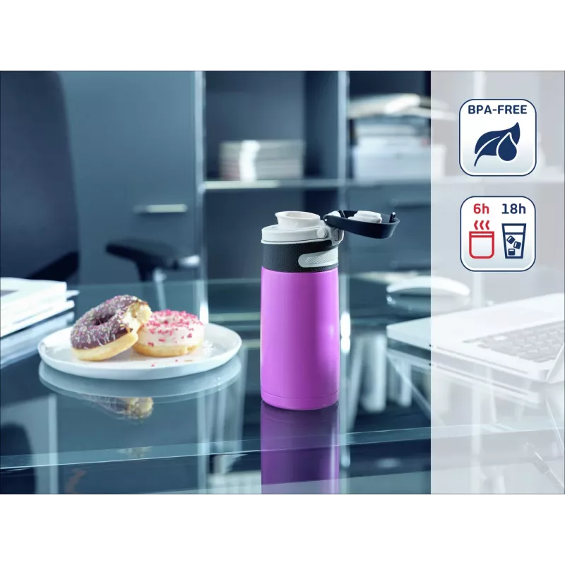 LEIFHEIT Thermos Flip 350 ml Purple Vacuum Insulated Bottle