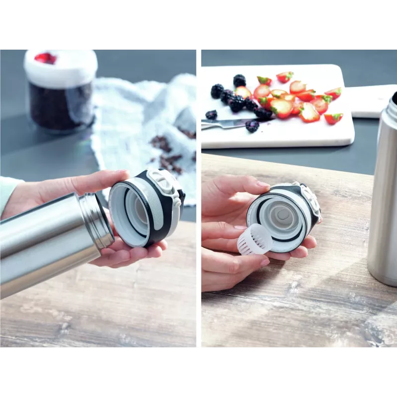 LEIFHEIT Thermo Mug Flip 600 ml Silver