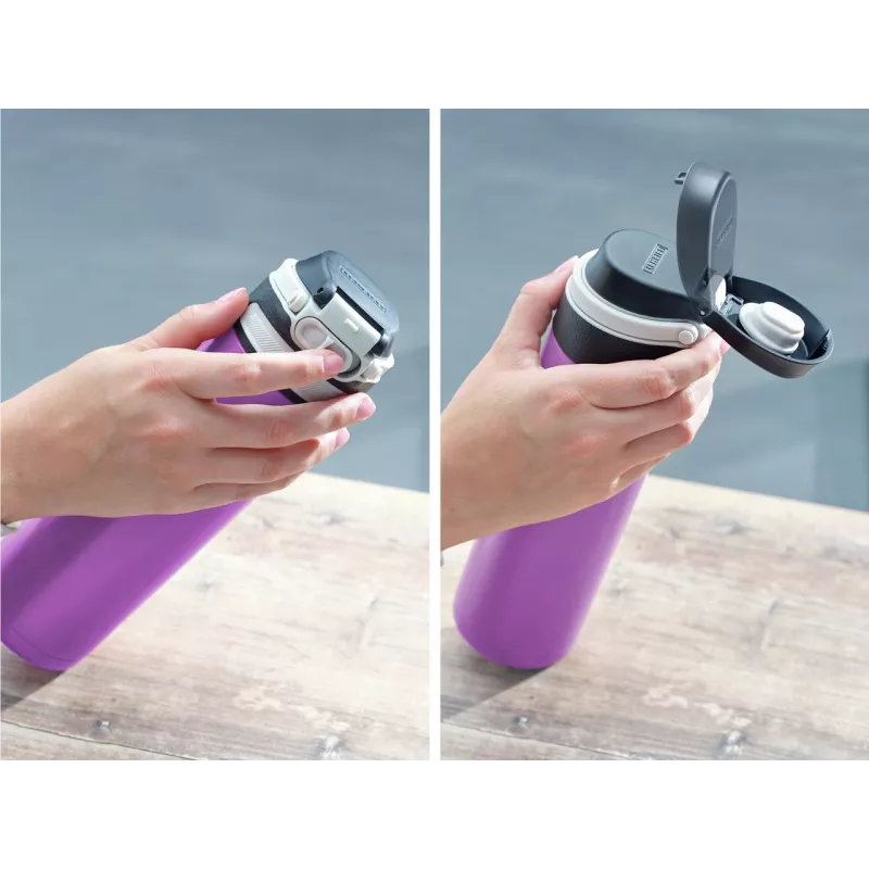 LEIFHEIT Thermos Flip 600 ml Purple Vacuum Insulated Stainless Steel Bottle