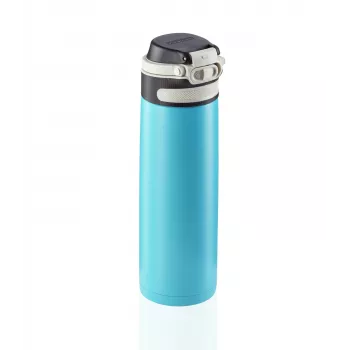 LEIFHEIT Thermos Flip 600ml Light Blue Vacuum Insulated Stainless Steel Bottle