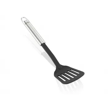 LEIFHEIT Sterling Nylon Spatula with Stainless Steel Handle, 33 cm, Black/Silver