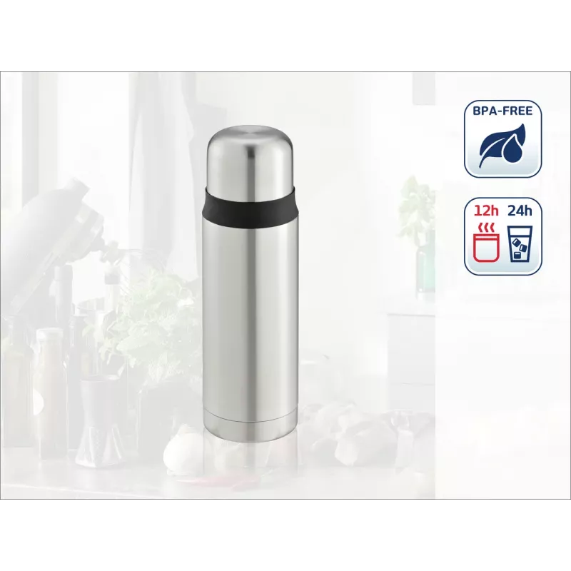LEIFHEIT Thermos Coco 0.5L Stainless Steel Vacuum Insulated Bottle, Silver