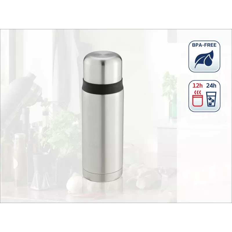 LEIFHEIT Thermos Coco 0.75L Vacuum Insulated Flask, Stainless Steel with Glass Inner, Silver