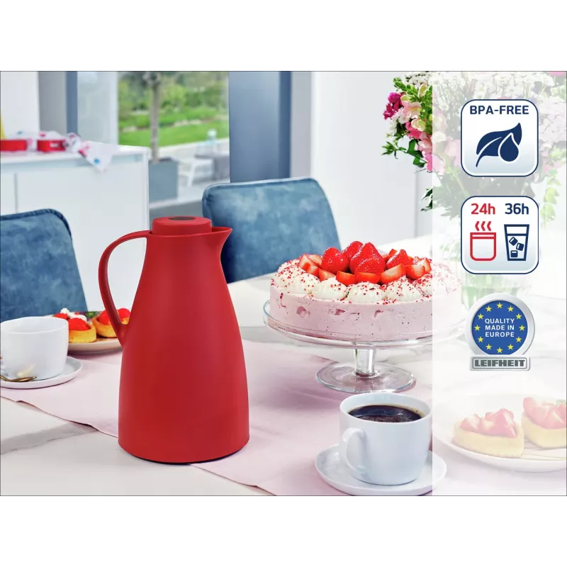 LEIFHEIT Thermos Harmonic Red Vacuum Insulated Carafe 1.0 L