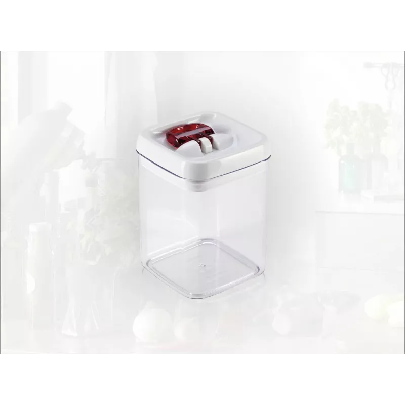 LEIFHEIT Fresh&Easy Airtight Food Storage Container 1.6L, BPA-Free, Transparent with Green Lid
