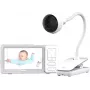 Chillax DM685 Wi-Fi/FHSS Video Baby Monitor with 5 inch Parent Unit, 1080p Camera, Pan-Tilt, Night Vision, Two-Way Talk, Temperature Sensor, Lullabies, White