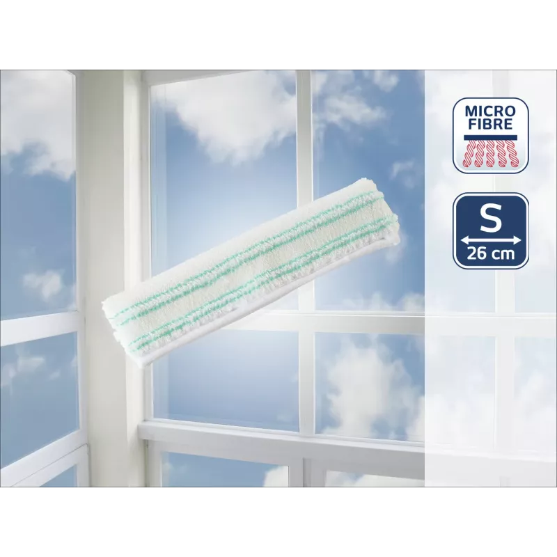 LEIFHEIT Window Washer Replacement Microfibre Cover M, 32 cm, White/Turquoise