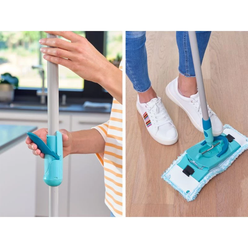 LEIFHEIT Floor Cleaning Set Clean Twist M Ergo with Power Cleaner 1L, Spin Mop System, Green/White