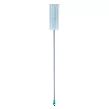 LEIFHEIT POWER CLEAN M Micro Duo Flat Mop with Telescopic Handle, 33cm, Green/White/Grey