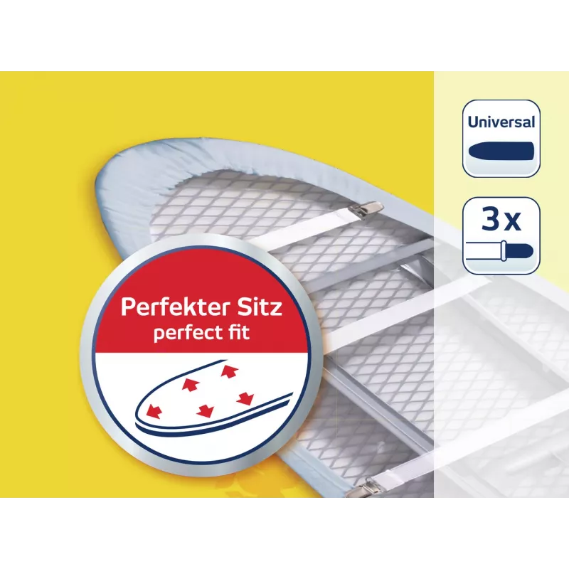 LEIFHEIT Ironing Board Cover Fasteners (4-Piece Set, White, Elastic Straps with Clips)