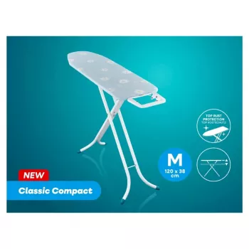LEIFHEIT Ironing Board Classic M Compact 120x38cm with Cotton Cover and Fixed Iron Rest