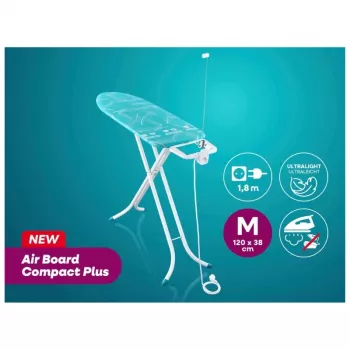 LEIFHEIT Air Board M Compact Plus Ironing Board 120x38cm with Thermo-Reflect Technology