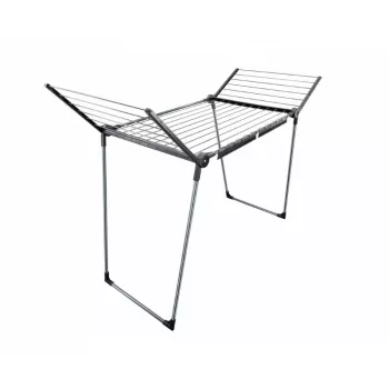 LEIFHEIT Pegasus 180 Solid Black Wing-Type Clothes Dryer, 18 m Drying Capacity, Foldable, Rustproof, Indoor/Outdoor