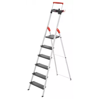 Hailo L100 TopLine 7-Step Aluminium Step Ladder with Multifunction Tray, 150 kg Load Capacity, EN 131 8050-607