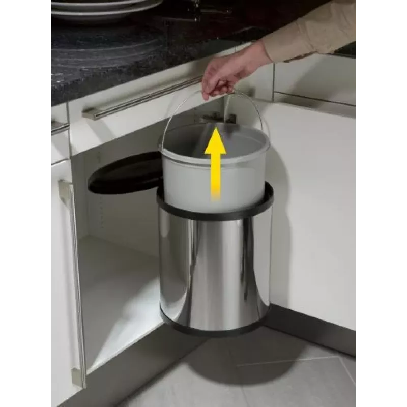 HAILO Compact-Box M 15L Stainless Steel Pedal Bin with Soft-Close Lid