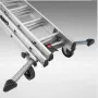 Hailo SafetyLine Ladder Wheels – 2-Piece Mobility Set, 120 mm Fixed Rollers with Rubber Tread, Tool-Free Clip-On Mounting, Black/Red
