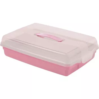 CURVER Cake Transport Box Rectangular 45x29.5x11.1 cm Pink