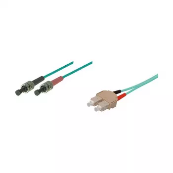 Good Connections SC/ST Duplex OM3 Multimode Fiber Patch Cable, 50/125µm, LSZH, 2m, Aqua
