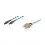Good Connections SC/ST Duplex OM3 Multimode Fiber Patch Cable, 50/125µm, LSZH, 2m, Aqua