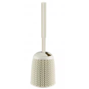 CURVER Knit Toilet Brush with Holder, White, Ø14x43 cm