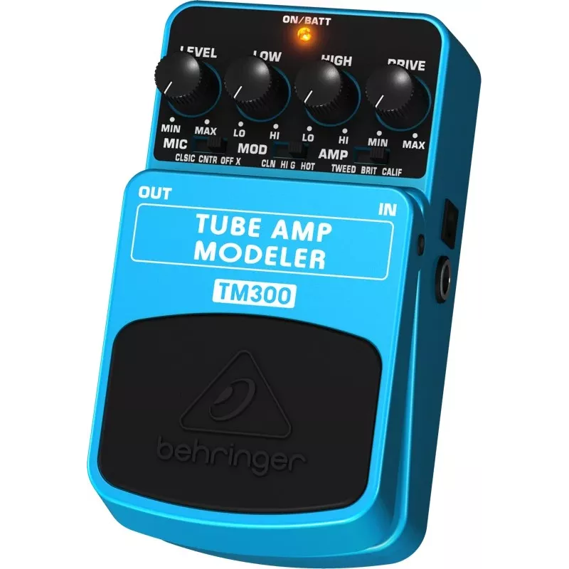 Behringer TM300 Tube Amp Modeler Effects Pedal for Electric Guitar, Blue/Black