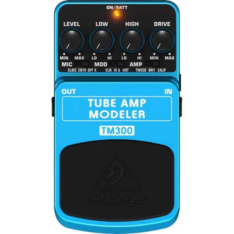 Behringer TM300 Tube Amp Modeler Effects Pedal for Electric Guitar, Blue/Black